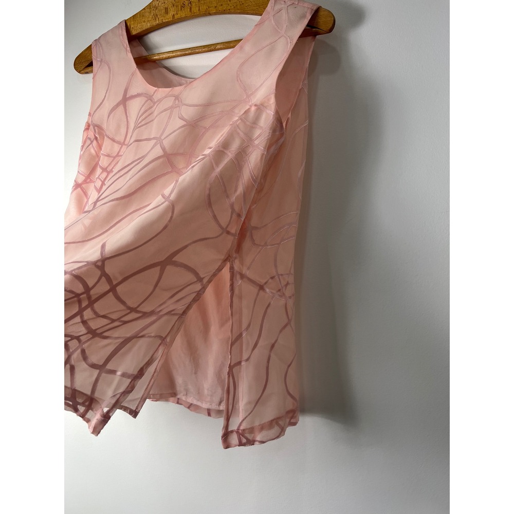 Lili Butler Silk Sleeveless Sheer Pullover Blouse NWT Size M - Picture 3 of 6